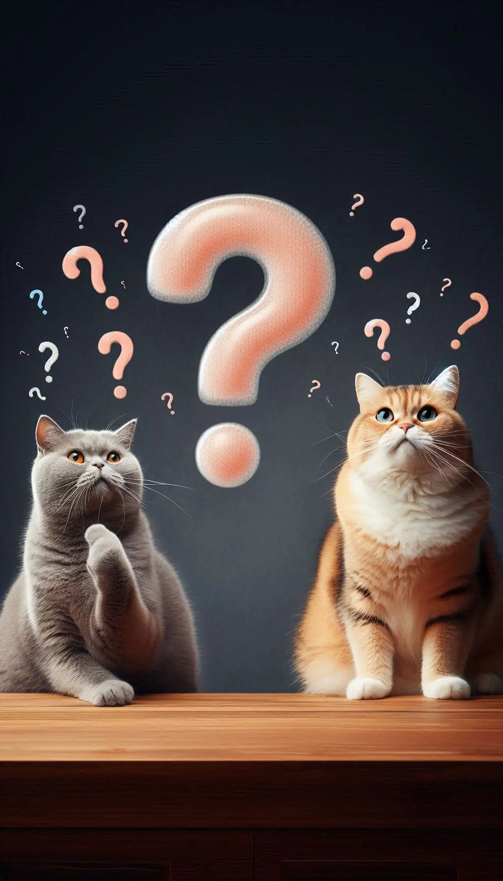 Image de droite qui représente deux chats qui se posent des questions